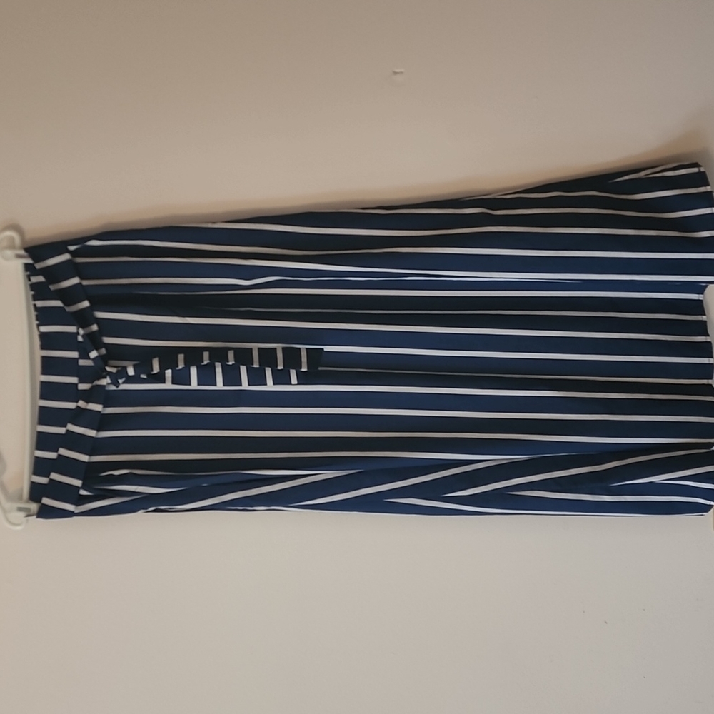 XL maxi skirt, Blue and white striped